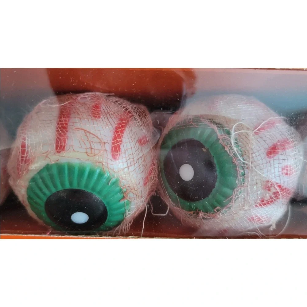 2x Spooky Village 8 Count Halloween Musical Sound Effects Eyeball String Lights
